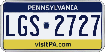 PA license plate LGS2727