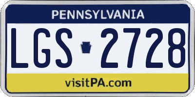 PA license plate LGS2728