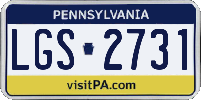PA license plate LGS2731