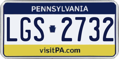 PA license plate LGS2732