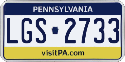 PA license plate LGS2733