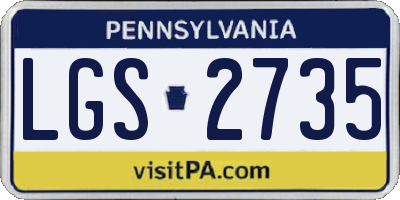 PA license plate LGS2735