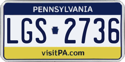 PA license plate LGS2736