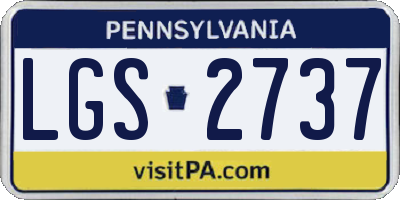 PA license plate LGS2737