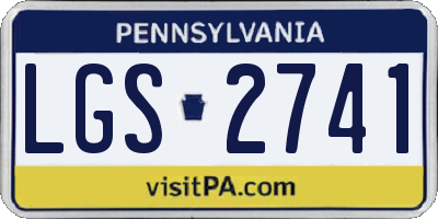 PA license plate LGS2741