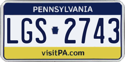 PA license plate LGS2743