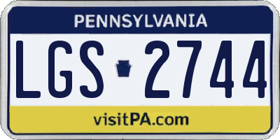 PA license plate LGS2744