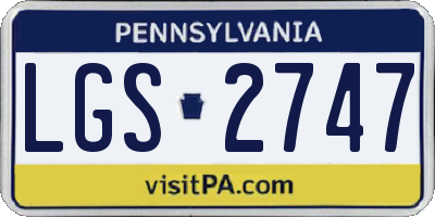 PA license plate LGS2747