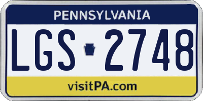 PA license plate LGS2748