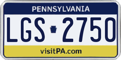 PA license plate LGS2750