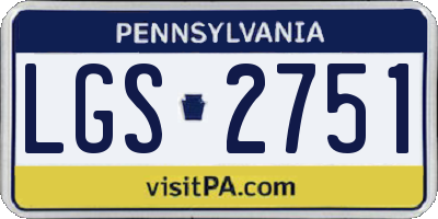 PA license plate LGS2751