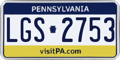 PA license plate LGS2753