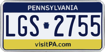 PA license plate LGS2755