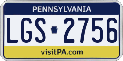 PA license plate LGS2756