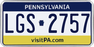 PA license plate LGS2757
