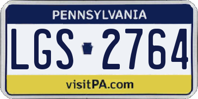 PA license plate LGS2764