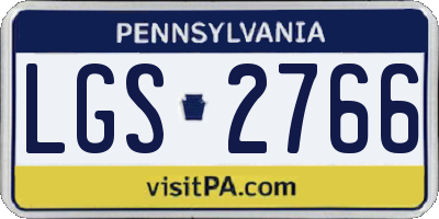 PA license plate LGS2766