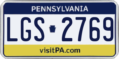 PA license plate LGS2769