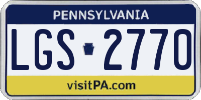 PA license plate LGS2770