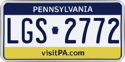 PA license plate LGS2772