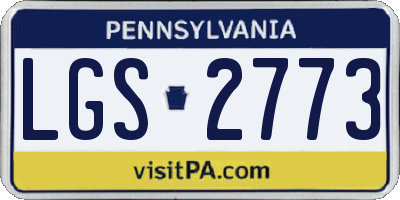 PA license plate LGS2773