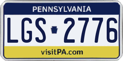 PA license plate LGS2776