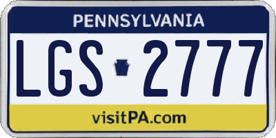 PA license plate LGS2777