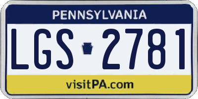 PA license plate LGS2781