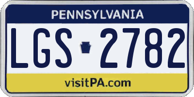 PA license plate LGS2782