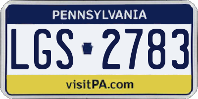PA license plate LGS2783
