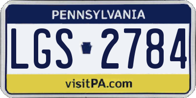 PA license plate LGS2784
