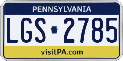 PA license plate LGS2785
