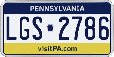 PA license plate LGS2786