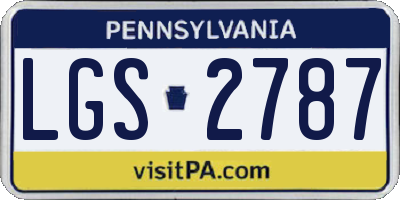 PA license plate LGS2787