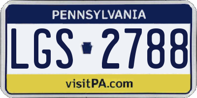 PA license plate LGS2788