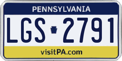 PA license plate LGS2791