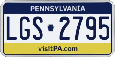 PA license plate LGS2795