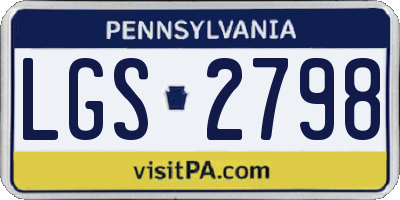 PA license plate LGS2798