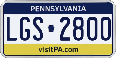 PA license plate LGS2800