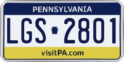 PA license plate LGS2801