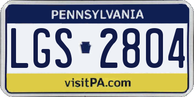 PA license plate LGS2804