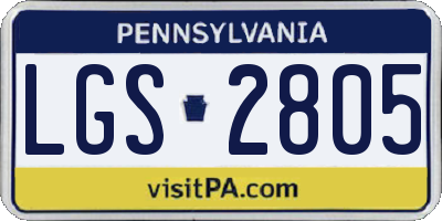 PA license plate LGS2805
