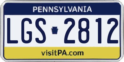 PA license plate LGS2812