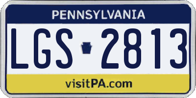 PA license plate LGS2813