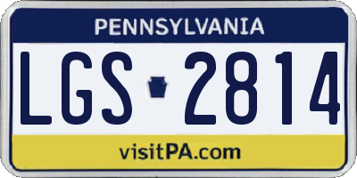 PA license plate LGS2814
