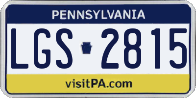 PA license plate LGS2815