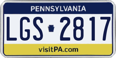 PA license plate LGS2817