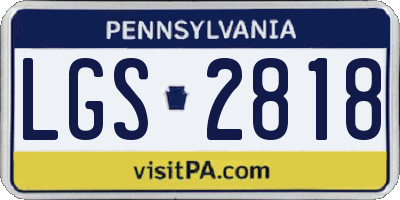 PA license plate LGS2818