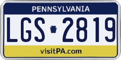 PA license plate LGS2819