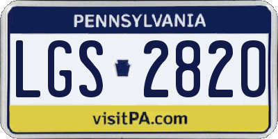 PA license plate LGS2820